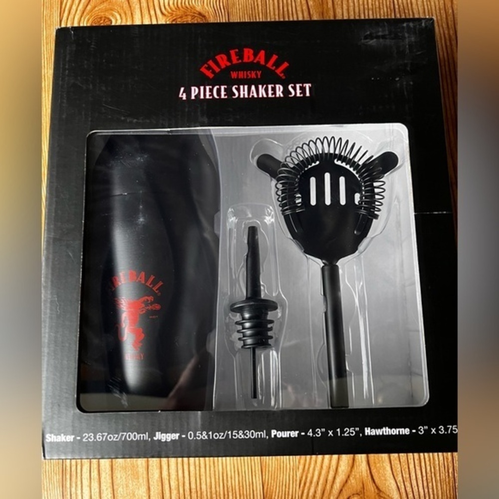 Fireball 4 piece shaker set bar essentials